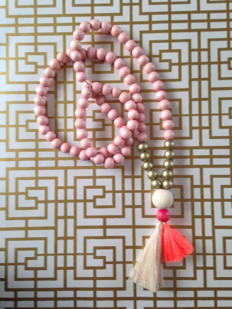 Boho Kette "Rose Glitter" von inkiko