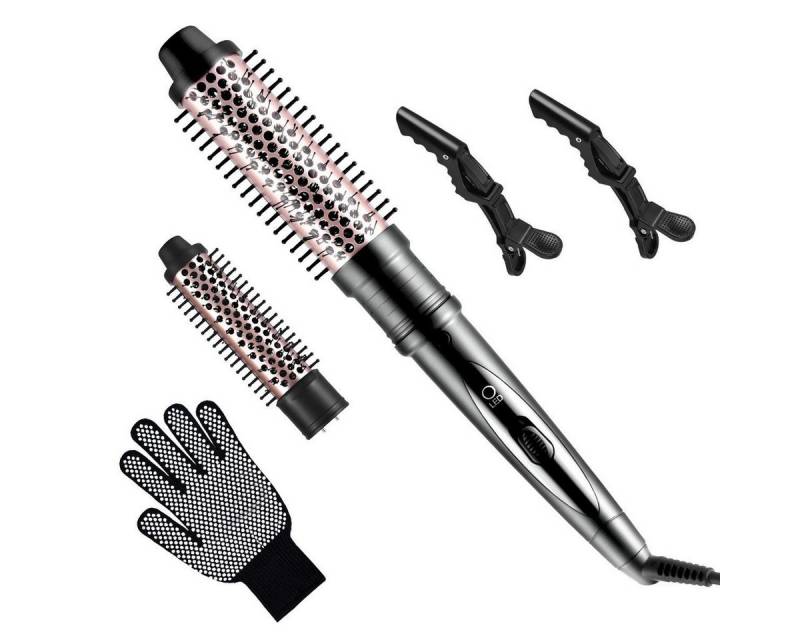 CkeyiN Pro Lockenstab Große Locken Keramik Lockenstyler Austauschbar 32/38mm Lockenbürste, PTC-Heizung, Verbrühungsschutz-Spitzendesign, kostenlose Handschuhe von CkeyiN Pro