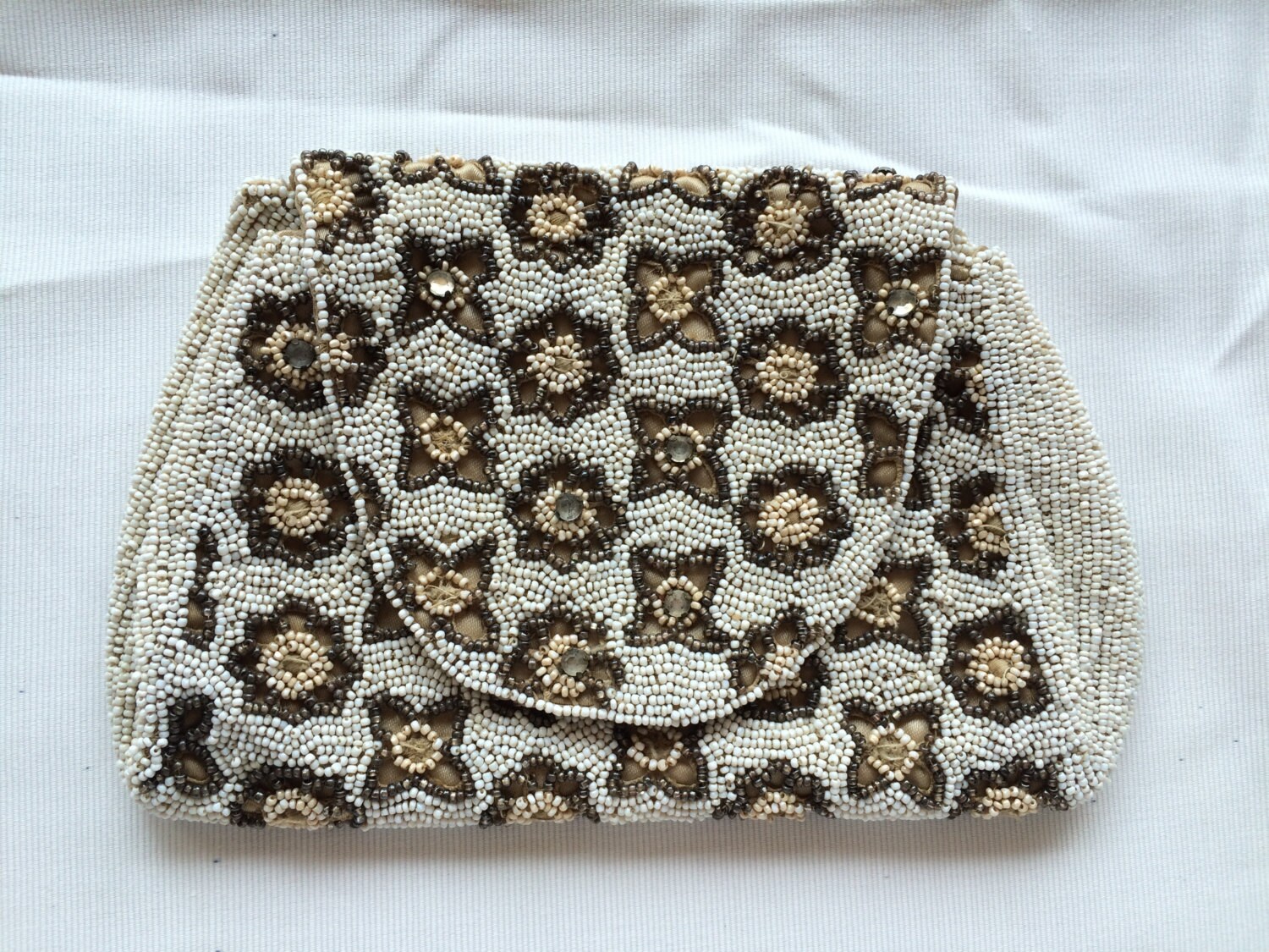 1930Er Perlen-Brauttasche, Antike Handtasche, Art Deco Hochzeitstasche, Elfenbeinperlen, Perfekt Für Braut Oder Vintage-Zeremonie von inlove4vintage