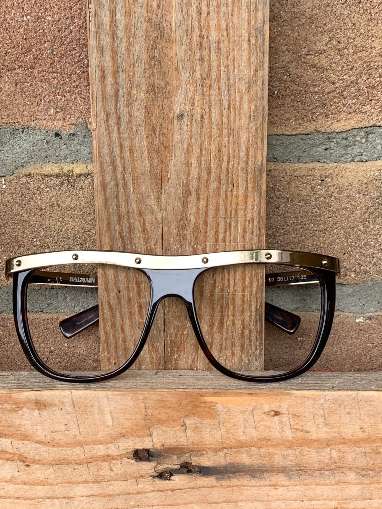 Balmain Herrenbrille, Goldbraun, Vintage 90Er, Größe M von inlove4vintage