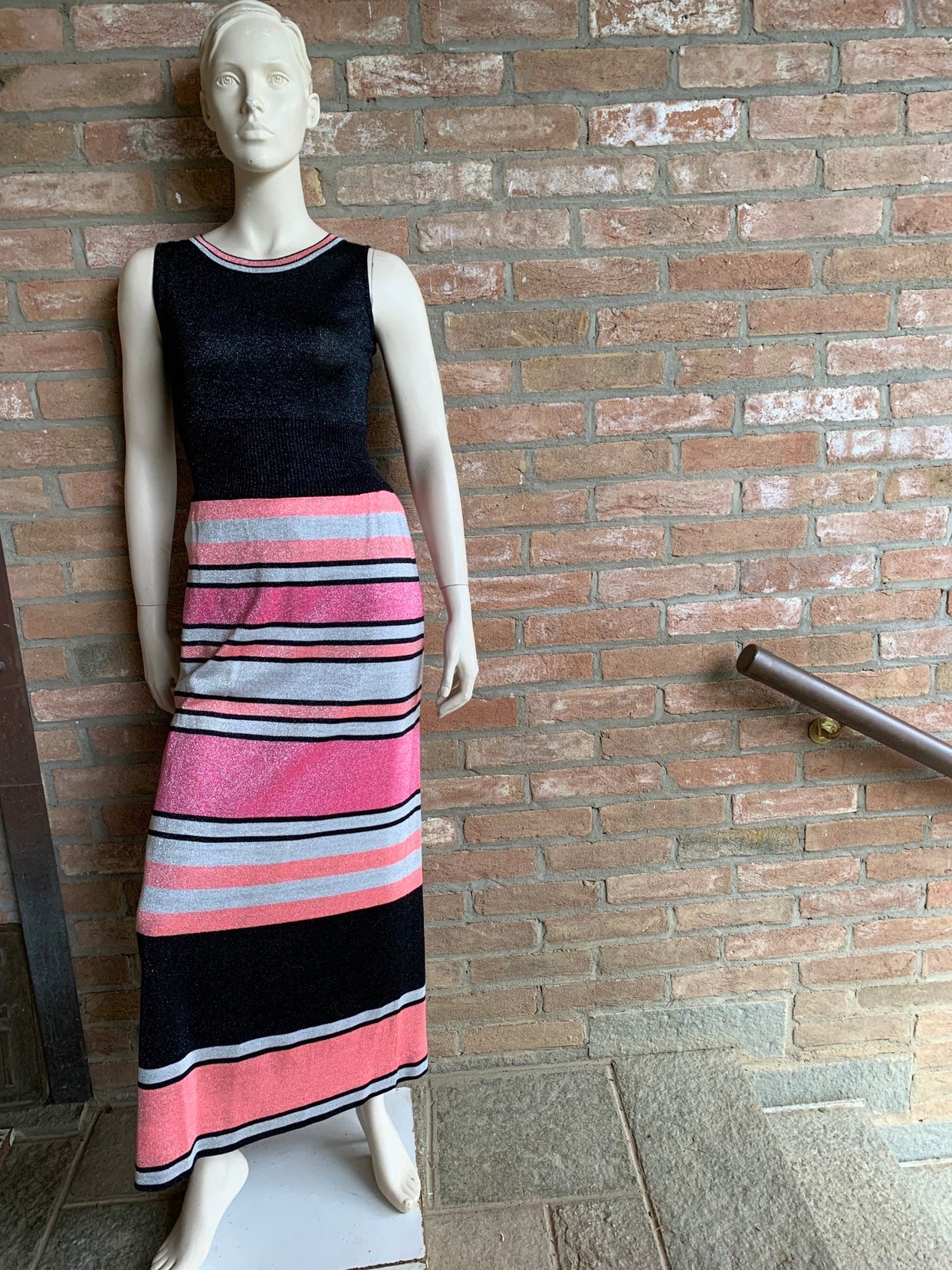 Bodenlanges Kleid Aus Den 70Ern Von Emilio Pucci, Glänzendes Lamè, 1970, Vintage, Nos, Nie Getragen von inlove4vintage