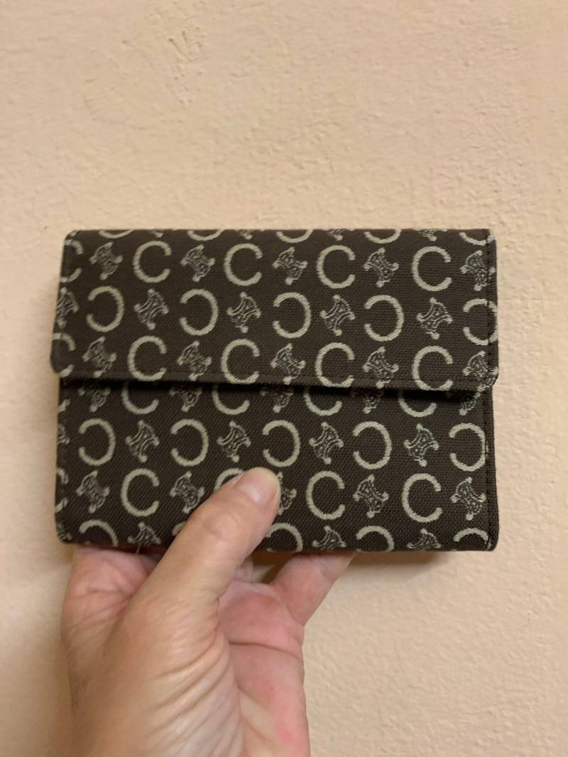 Celine Brieftasche, Echte Vintage 80Er Jahre, Nos Neue Alte Lager, Braun Monogramm Leinwand Celine Brieftasche, Echte Vintage 80Er Jahre, Nos Neue Alte Lager, Braun Monogramm Leinwand von inlove4vintage