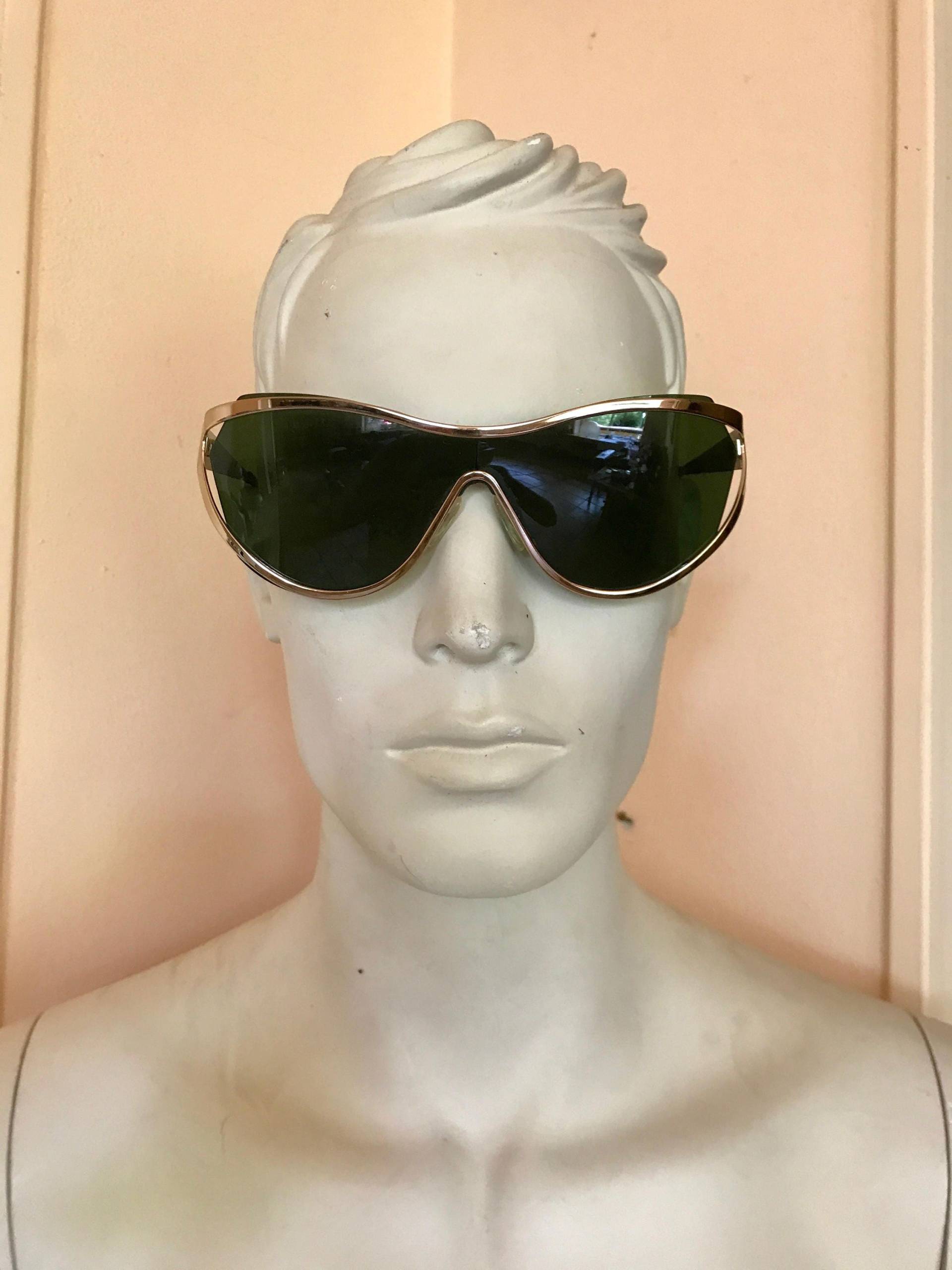 Pierre Cardin Sonnenbrille, Goldmaske Modell Mit Grünen Linsen, Nos von inlove4vintage