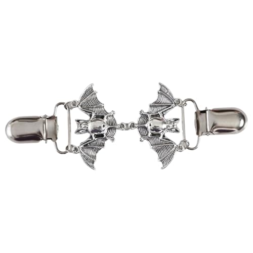 Inlzdz Vintage Metall Pullover Schal Clips Schal Clip Kleider Retro Cardigan Schmetterling Fledermaus Muster Für Damen Silber 2 One Size von inlzdz