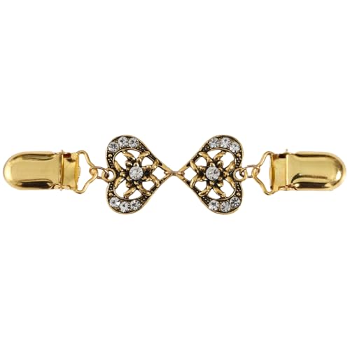 Inlzdz Vintage Metall Pullover Schal Clips Schal Clip Kleider Retro Cardigan Schmetterling Fledermaus Muster Für Damen Weiß 1 One Size von inlzdz