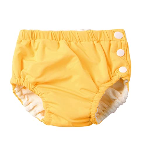inlzdz Baby Windelnhose Trainerhosen Trainerwindeln Schwimmwindel Baby Unterwäsche Einfarbige Shorts Schwimmbekleidung Höschen Gelb 74-80 von inlzdz