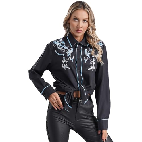 inlzdz Damen Vintage Western Cowboy Kostüm Langarm Bluse Button Oberteil Down Hemdbluse Freizeithemd Mottoparty Karneval Kostüm Typ C XXL inlzdz Damen Vintage Western Cowboy Kostüm Langarm Bluse Button Oberteil Down Hemdbluse Freizeithemd Mottoparty Karneval Kostüm Typ C XXL von inlzdz