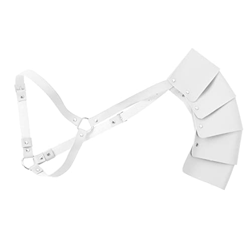 inlzdz Herren Brust Harness Leder Geschirr Oberteile Wetlook Body Bondagekleidung Männer Schulter Gürtel Erotik Wäsche Cosplay Party Clubwear Weiß F One Size von inlzdz