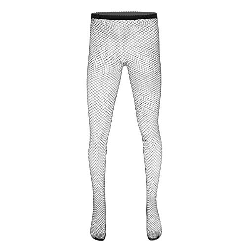 inlzdz Herren Netz Strumpfhose Transparent Leggings Pantyhose Männer Fischnetz Hose Pants Nylon Stockings Dessous Unterwäsche Unterhose Schwarz A One Size von inlzdz