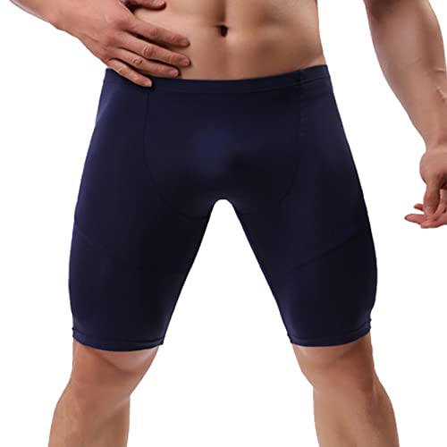 inlzdz Herren Sport Shorts Kurze Legging Laufshorts Knielang Kompressionsshorts Compression Tight Shorts Atmungsaktiv Unterziehhose Radlerhose Fitness Jogging Navy Blue L von inlzdz