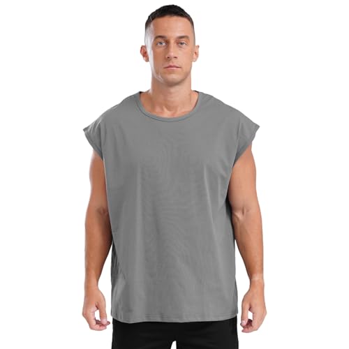 inlzdz Herren Tank Top Achselshirts Ärmellos Sport Unterhemd Rundhals Muskelshirt Bodybuilding Training Shirt für Running Jogging Gym Dunkelgrau 4XL inlzdz Herren Tank Top Achselshirts Ärmellos Sport Unterhemd Rundhals Muskelshirt Bodybuilding Training Shirt für Running Jogging Gym Dunkelgrau 4XL von inlzdz