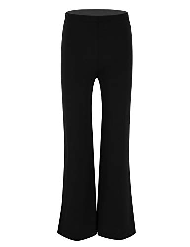 inlzdz Kinder Jungen Tanzhose Lange Jazzpants Latein Standard Glockenhose Schlaghose Rumba Tango Performance Tanzkleidung Gr.116-164 Schwarz 116 von inlzdz