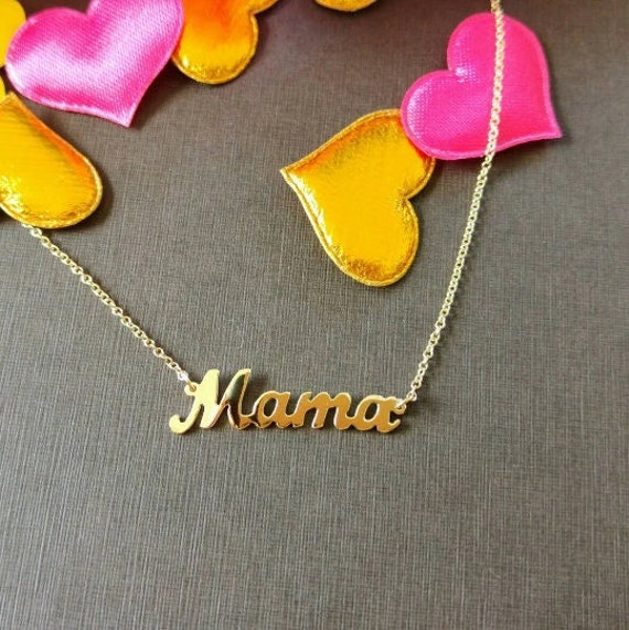 Mutter Halskette - Gold Mama Anhänger Muttertagsgeschenk Charm Für Sie Handmade Charm von innaheiman