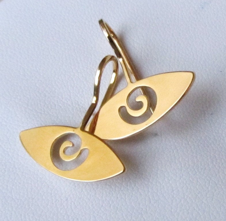 Auge Gold Ohrringe, Ohrringe Baumeln Hochzeit, Ohrringe Brautjungfer, Teenager-Mädchen-Schmuck Kleine von innakjewelry