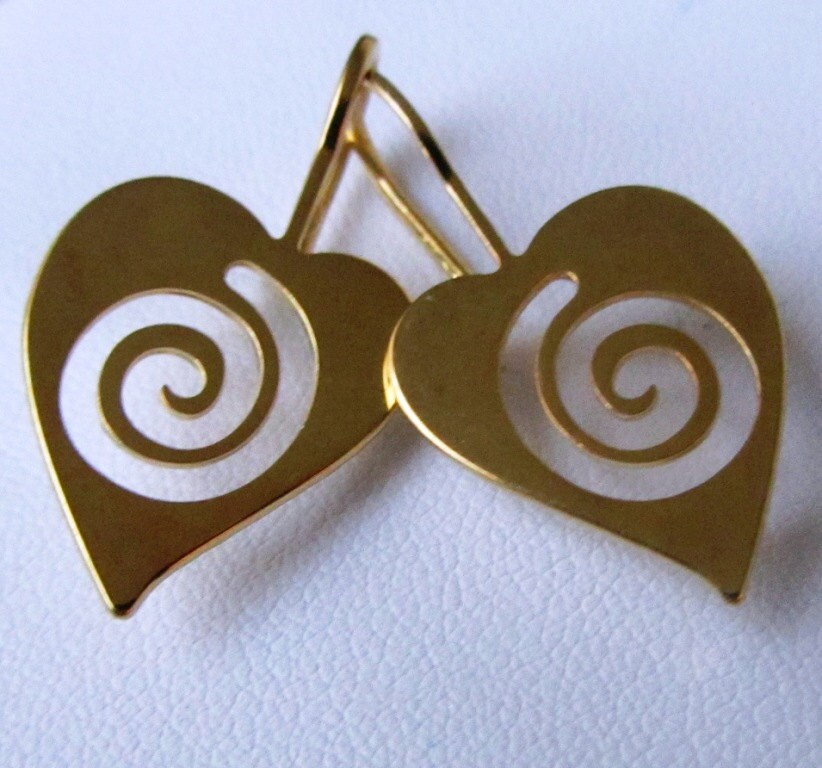 Herz-Ohrringe Baumeln, Gold Herz Ohrringe, Liebe Ohrringe Brautjungfer, Hochzeit Gold, Teenager-Mädchen-Schmuck Herz-Ohrringe Baumeln, Gold Herz Ohrringe, Liebe Ohrringe Brautjungfer, Hochzeit Gold, Teenager-Mädchen-Schmuck von innakjewelry