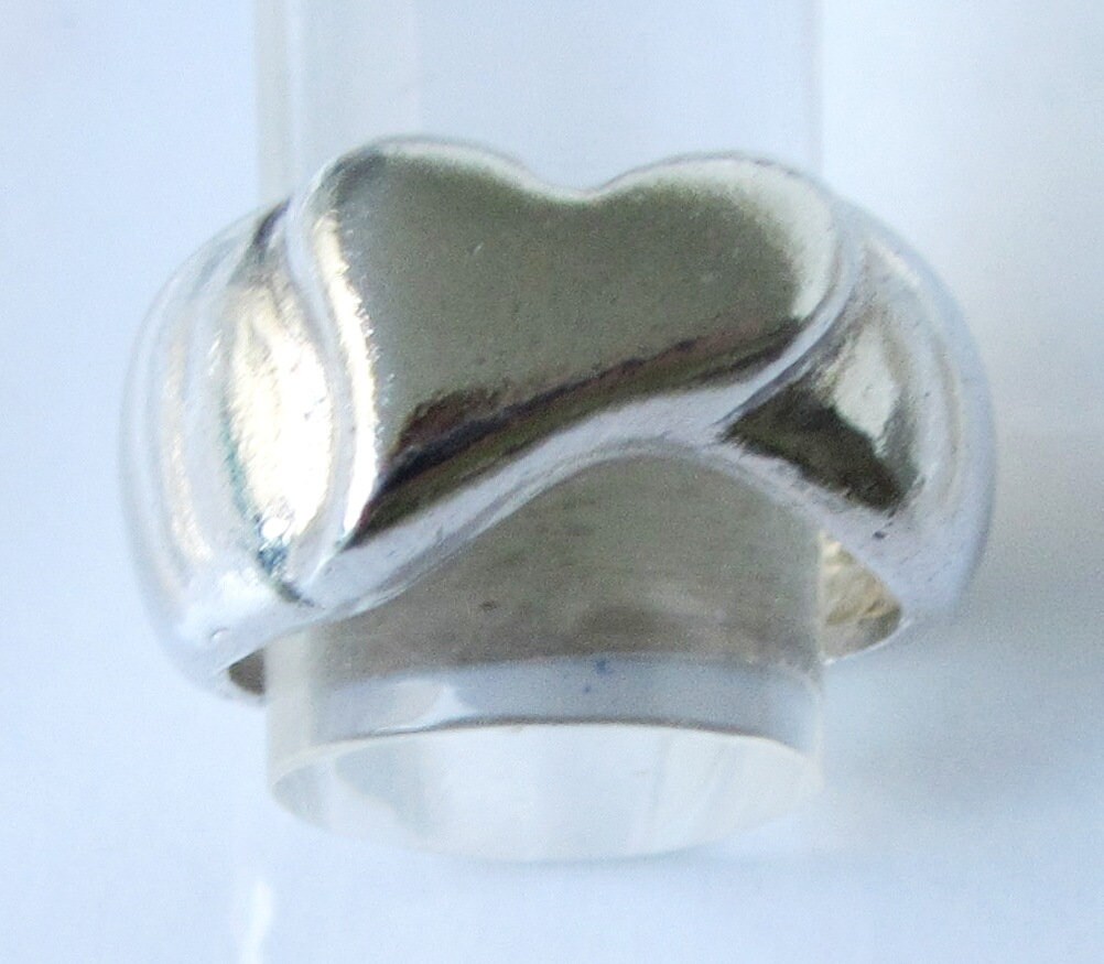 Silber Ring Frauen, Herz, 3D Ring, Aussage Sterling Herz 3D, Liebe von innakjewelry