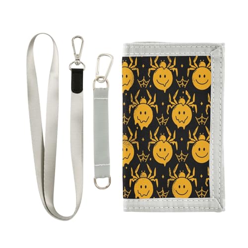 innewgogo Halloween Spinne Kinder Trifold Geldbörse für Jungen Mädchen Outdoor Sport Geldbörse mit Lanyard Strapazierfähige Jugend Geldbörse mit magischem Aufkleber für Enkelkinder Tochter Sohn, von innewgogo