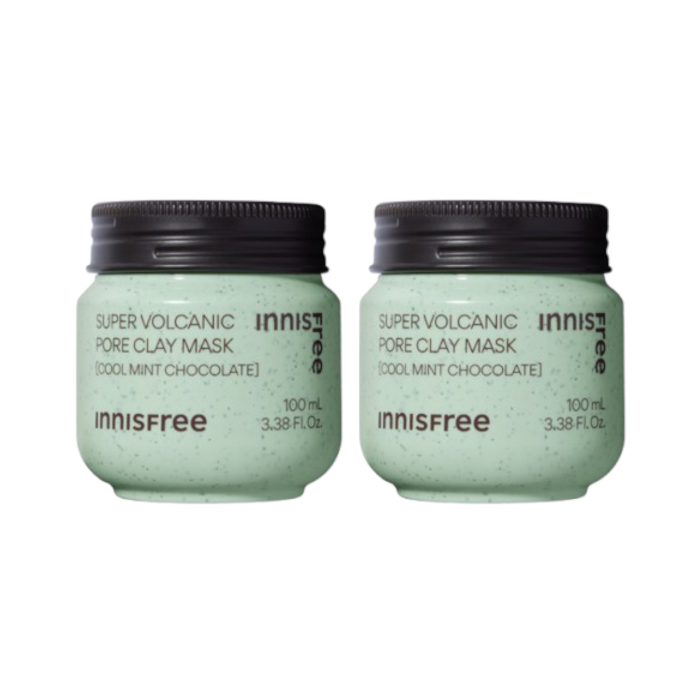 innisfree - Super Volcanic Pore Clay Mask - Cool Mint Chocolate - 100ml - (2ea) Set von innisfree