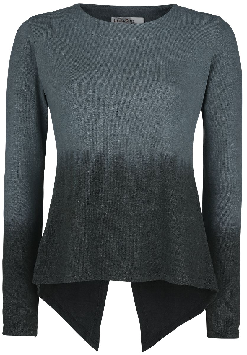 Innocent - Gothic Strickpullover - Mazarine Top - XL bis 3XL - für Damen - Größe 3XL - grau/schwarz von innocent