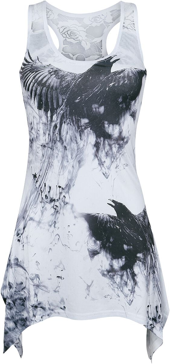 Innocent - Gothic Top - Crow Shade Lace Panel Vest - S bis 3XL - für Damen - Größe XXL - grau/schwarz von innocent