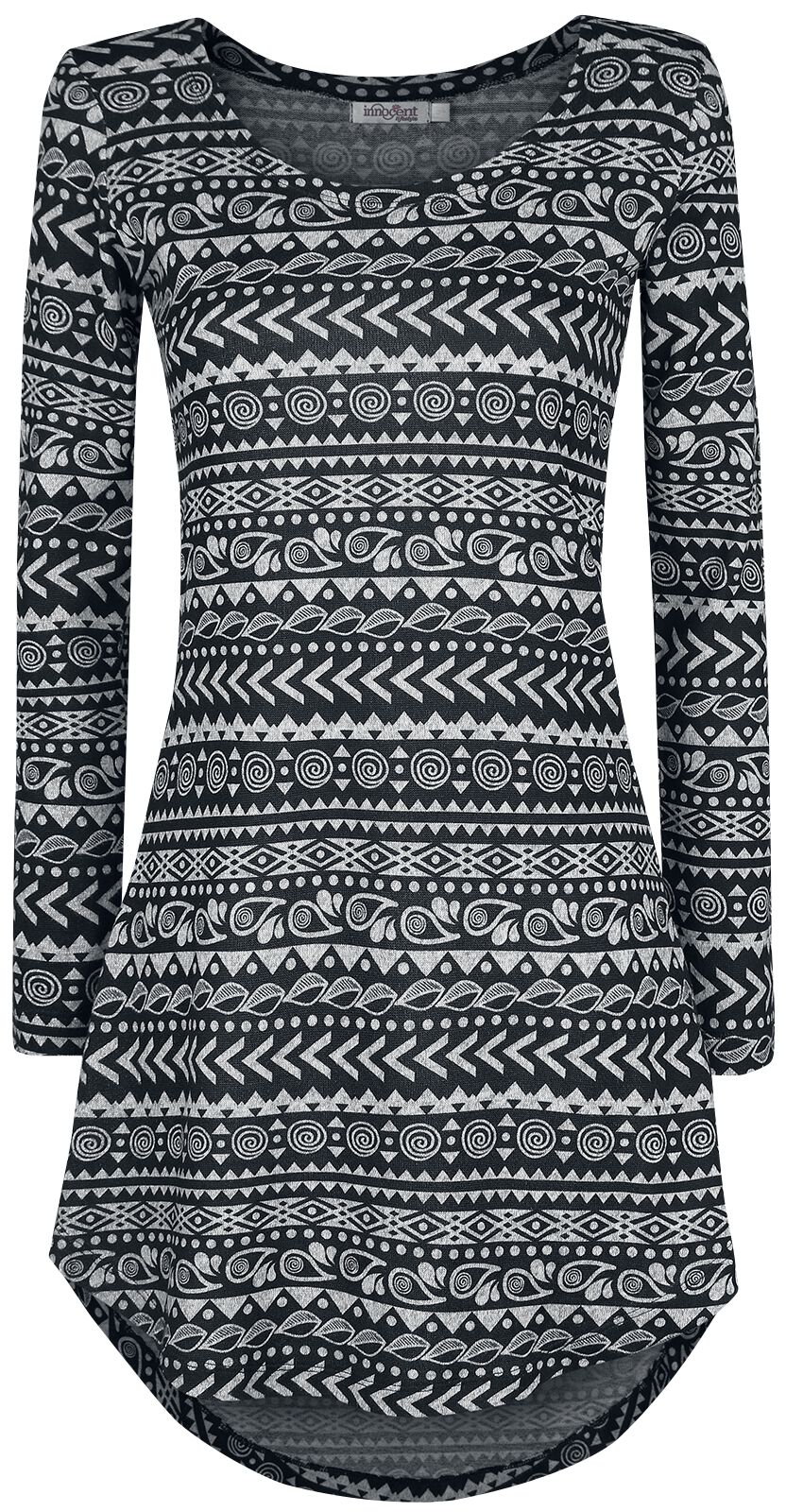 Innocent Kurzes Kleid - Winter Dress - S bis 4XL - für Damen - Größe 3XL - grau/schwarz von innocent