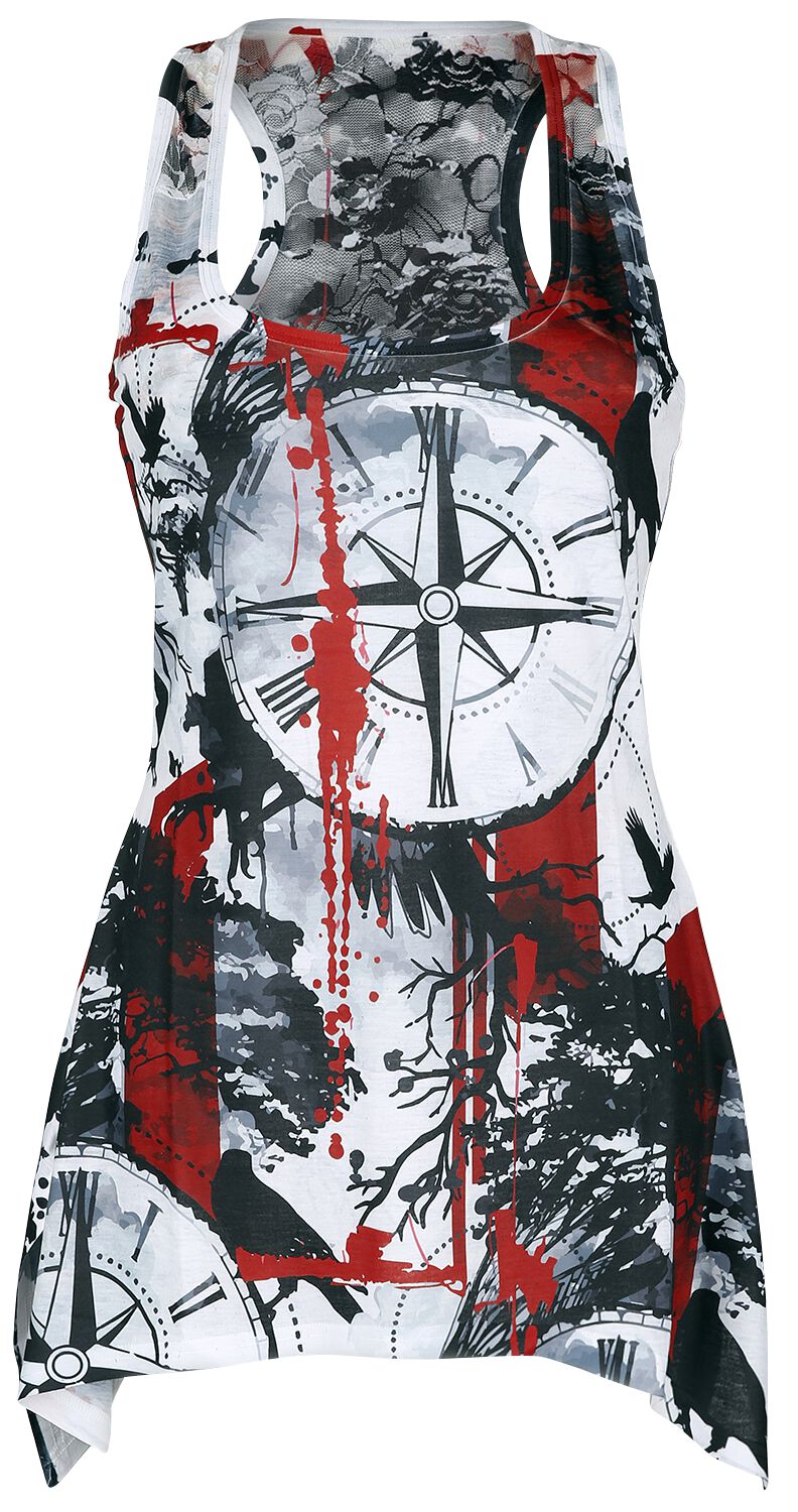 Innocent Top - Forest Compass Lace Panel Vest - XL bis 4XL - für Damen - Größe 4XL - multicolor von innocent