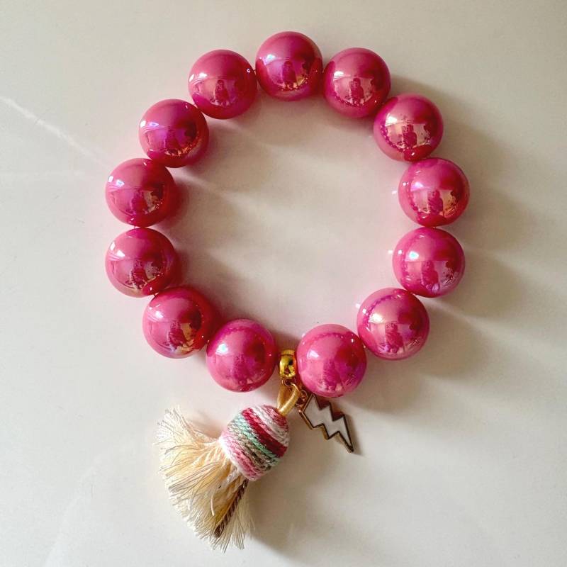 Magic Pearls Armband Sommer, Pink, Mit Quaste Magic Pearls Armband Sommer, Pink, Mit Quaste von inselkindnorderney