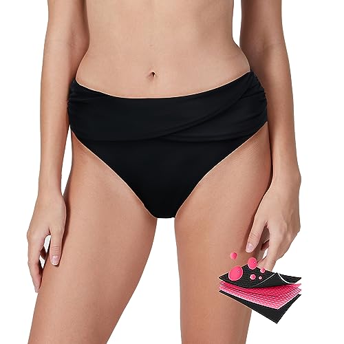 insgym Period Bademode, auslaufsichere Hose, Menstruations-Bikini, Badeanzug, für Teenager, Mädchen und Frauen, Schwarz, Medium von insgym