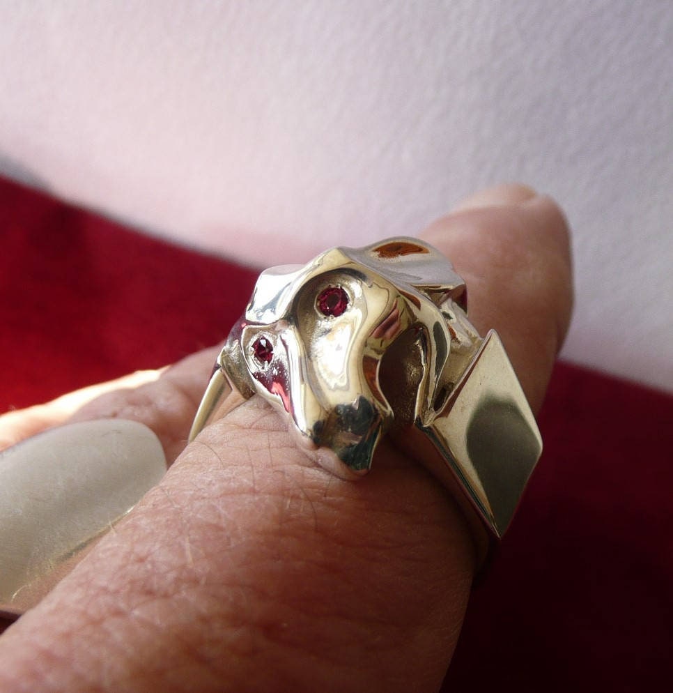 Wasserspeier-Schlangenmodell-Ring Aus Massivem Silber Und Rubin Wasserspeier-Schlangenmodell-Ring Aus Massivem Silber Und Rubin von insolyteparis