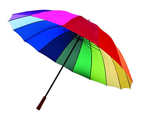 inspi Regenbogen Partnerschirm Golfschirm Regenschirm, Mehrfarbig, XL, 131 cm, farbig, extra groß, Modern, Bunt, Extra groß, Modern von inspi