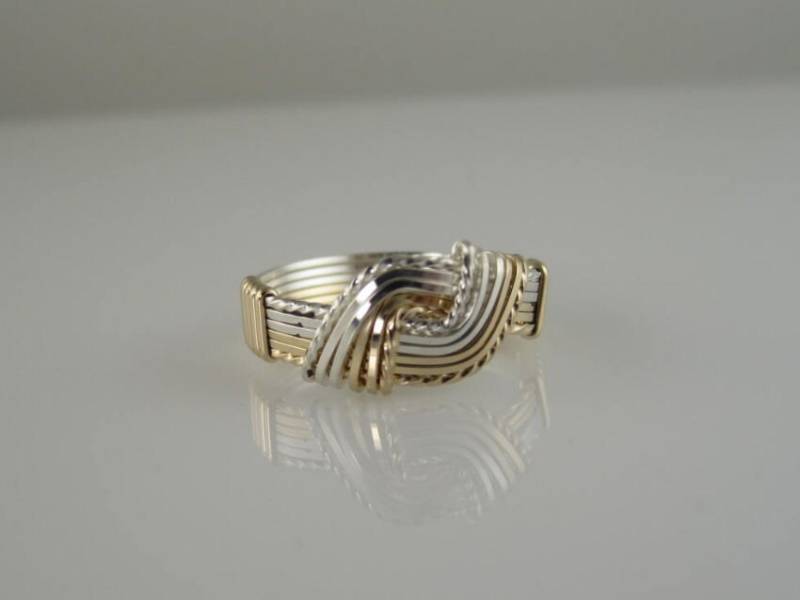 Ri-1116 Sterling Silber Und 14K Gold Filled Hug Ring, Handgemachter Draht Gewickelt, .925 Argentium & Ri-1116 Sterling Silber Und 14K Gold Filled Hug Ring, Handgemachter Draht Gewickelt, .925 Argentium & von inspiredcreationsco