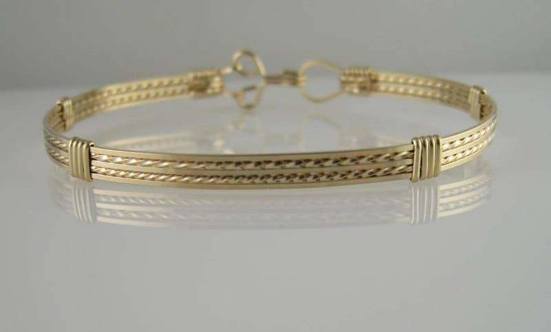 Wsb-0073, Gold Filled Armband, Handgemachtes Draht Gewickelt Bangle, Wire Wrapped Wsb-0073, Gold Filled Armband, Handgemachtes Draht Gewickelt Bangle, Wire Wrapped von inspiredcreationsco