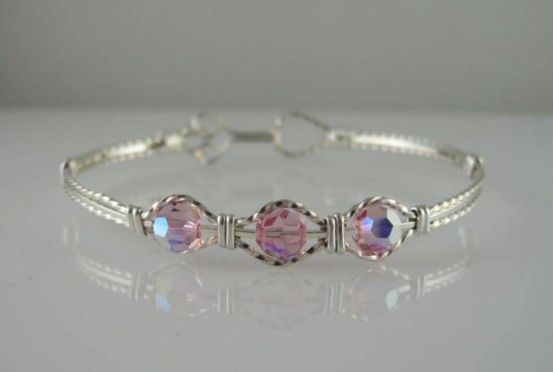 Wsb-0079 Handgemachte Swarovski Kristall Armreif Draht Gewickelt Mit .925 Sterling Silber Wsb-0079 Handgemachte Swarovski Kristall Armreif Draht Gewickelt Mit .925 Sterling Silber von inspiredcreationsco