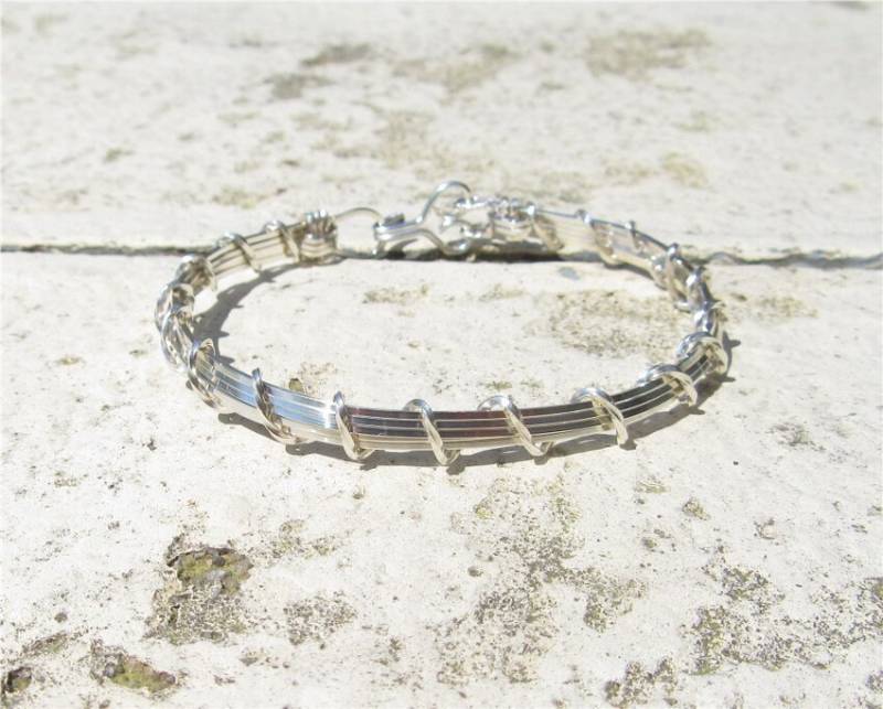 Wsb-0121, Sterling Silber Armband , Handgemachtes Armband, Wire Wrapped Armreif von inspiredcreationsco