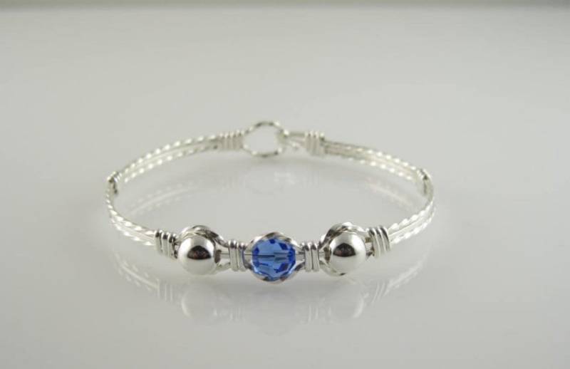 Wsb-0128 Individuelle Geburtsstein Handgefertigter Swarovski Kristall Und .925 Sterling Silber Draht Gewickelt Armreif Wsb-0128 Individuelle Geburtsstein Handgefertigter Swarovski Kristall Und .925 Sterling Silber Draht Gewickelt Armreif von inspiredcreationsco