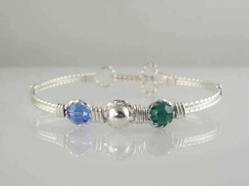 Wsb-0129 Freundschaft, Paare, Schwestern, Handgefertigter Swarovski Kristall Und .925 Sterling Silber Draht Gewickelt Armreif Wsb-0129 Freundschaft, Paare, Schwestern, Handgefertigter Swarovski Kristall Und .925 Sterling Silber Draht Gewickelt Armreif von inspiredcreationsco