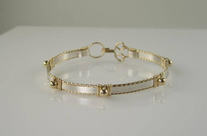 Wsb-0153, Gold Filled Draht Und Sterling Silber Armband, Gewickelt Armreif, Handgemachtes Schmuck von inspiredcreationsco