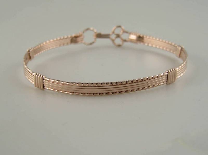 Wsb-0186, Rosegold Filled Armband, Gold Handgemachtes Wire Wrapped Armreif Wsb-0186, Rosegold Filled Armband, Gold Handgemachtes Wire Wrapped Armreif von inspiredcreationsco