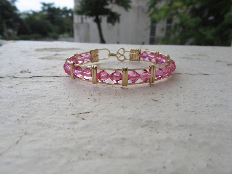 Wsb-0255, Swarovski Armband, Handgemachtes Kristall Wire Wrapped, Bangle, Wrapped Armband von inspiredcreationsco