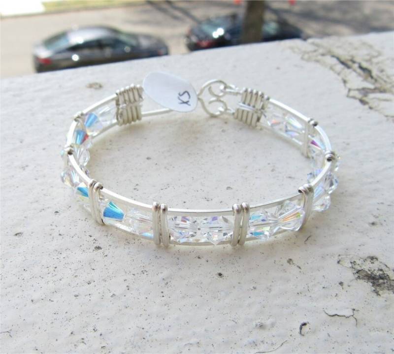 Wsb-0257, Swarovski Armband, Handgemachtes Kristall Wire Wrapped, Bangle, Wrapped Armband Wsb-0257, Swarovski Armband, Handgemachtes Kristall Wire Wrapped, Bangle, Wrapped Armband von inspiredcreationsco