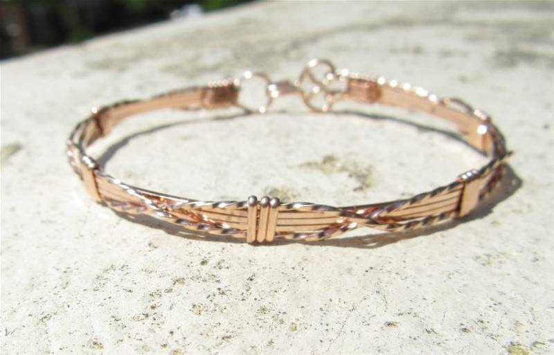 Wsb-0263, Rosegold Filled Armband, Gold Handgemachtes Wire Wrapped Armreif Wsb-0263, Rosegold Filled Armband, Gold Handgemachtes Wire Wrapped Armreif von inspiredcreationsco