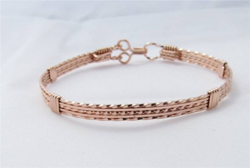 Wsb-0265, Rosegold Filled Armband, Gold Handgemachtes Wire Wrapped Armreif Wsb-0265, Rosegold Filled Armband, Gold Handgemachtes Wire Wrapped Armreif von inspiredcreationsco