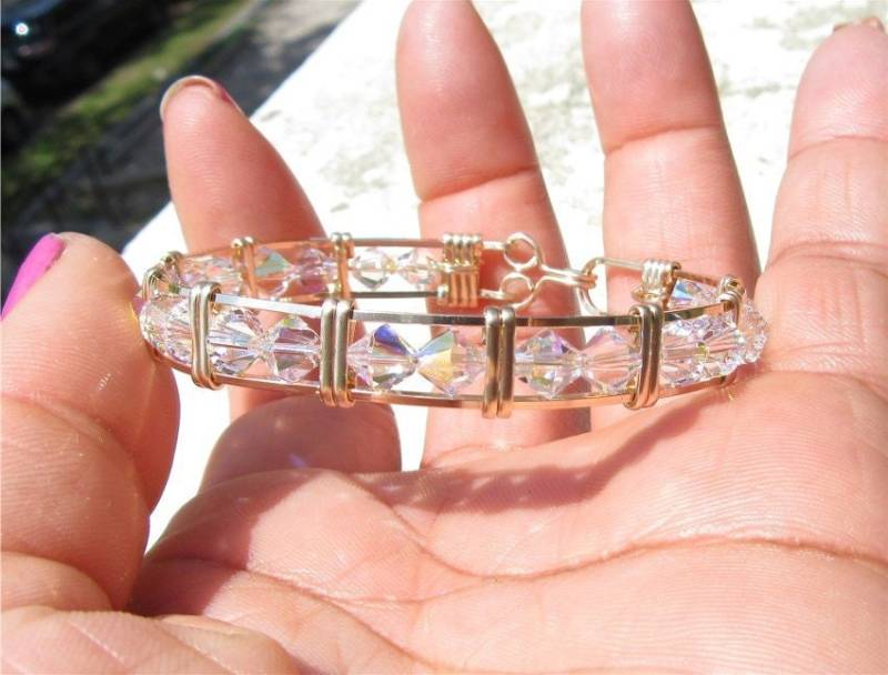 Wsb-0268, Swarovski Armband, Handgemachtes Kristall Wire Wrapped, Bangle, Wrapped Armband Wsb-0268, Swarovski Armband, Handgemachtes Kristall Wire Wrapped, Bangle, Wrapped Armband von inspiredcreationsco