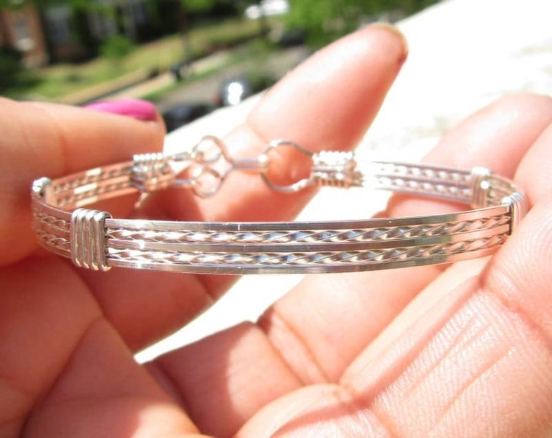 Wsb-0274, Sterling Silber Armband , Handgemachtes Armband, Wire Wrapped Armreif von inspiredcreationsco