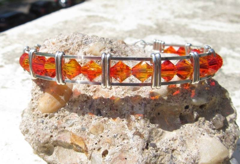 Wsb-0283, Hyazinth Swarovski Armband, Handgemachtes Kristall Wire Wrapped, Bangle, Wrapped Armband Wsb-0283, Hyazinth Swarovski Armband, Handgemachtes Kristall Wire Wrapped, Bangle, Wrapped Armband von inspiredcreationsco