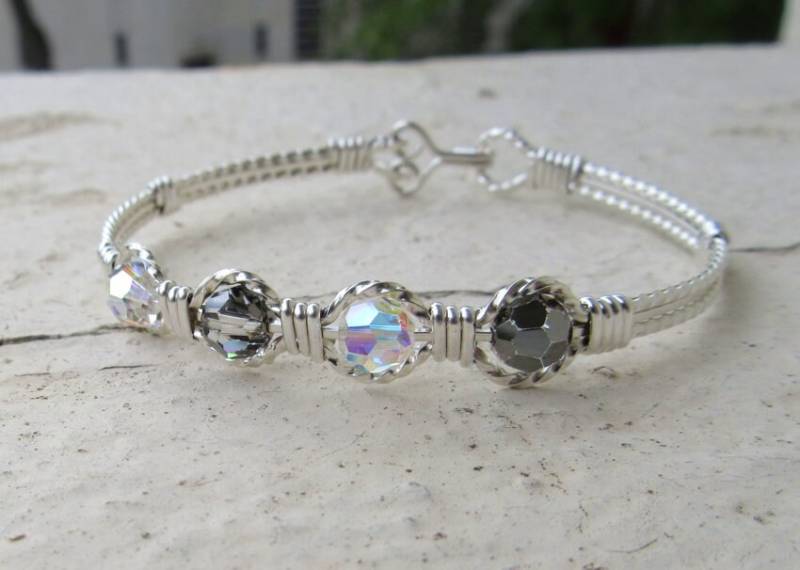 Wsb-0309, Swarovski Armband, Handgemachtes Kristall Wire Wrapped, Bangle, Wrapped Armband Wsb-0309, Swarovski Armband, Handgemachtes Kristall Wire Wrapped, Bangle, Wrapped Armband von inspiredcreationsco