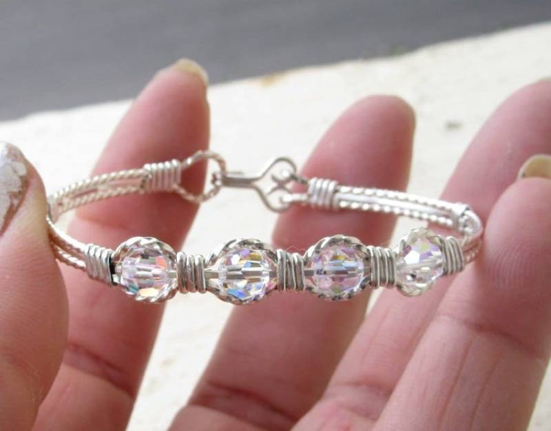Wsb-0310, Swarovski Armband, Handgemachtes Kristall Wire Wrapped, Bangle, Wrapped Armband Wsb-0310, Swarovski Armband, Handgemachtes Kristall Wire Wrapped, Bangle, Wrapped Armband von inspiredcreationsco