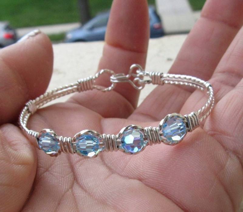 Wsb-0311, Swarovski Armband, Handgemachtes Kristall Wire Wrapped, Bangle, Wrapped Armband Wsb-0311, Swarovski Armband, Handgemachtes Kristall Wire Wrapped, Bangle, Wrapped Armband von inspiredcreationsco