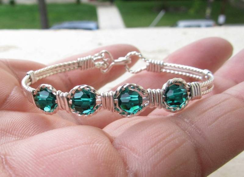 Wsb-0312, Swarovski Armband, Handgemachtes Kristall Wire Wrapped, Bangle, Wrapped Armband Wsb-0312, Swarovski Armband, Handgemachtes Kristall Wire Wrapped, Bangle, Wrapped Armband von inspiredcreationsco