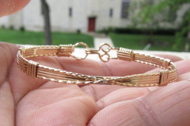 Wsb-0320, Gold Filled Armband, Goldarmband, Handgemachtes Wire Wrapped Armreif Wsb-0320, Gold Filled Armband, Goldarmband, Handgemachtes Wire Wrapped Armreif von inspiredcreationsco